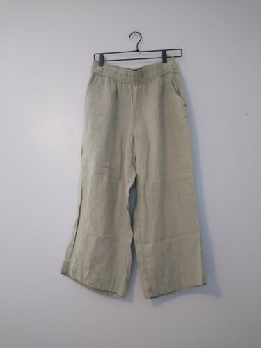 Tahari 100% Linen Pants Size Medium  Wide Leg Crop