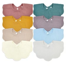 Baby Muslin Bibs Baby Drooling Bibs Cotton Bibs Baby Teething Drooling Bibs B...