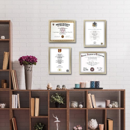 Zertifikatsrahmen Dokumentenrahmen 8,5x11 für Wand oder Tischplatte, 12er Set Gold - Bild 7 von 7