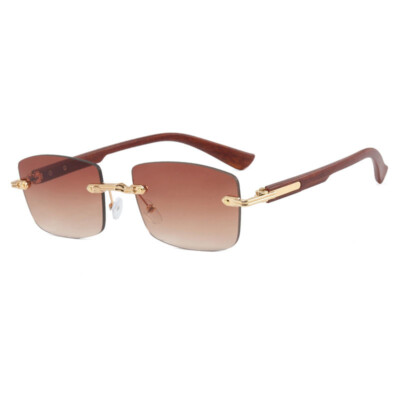 Metal Square Rimless Sunglasses Unisex Fashion Outdoor Driving Shade Glasses New
