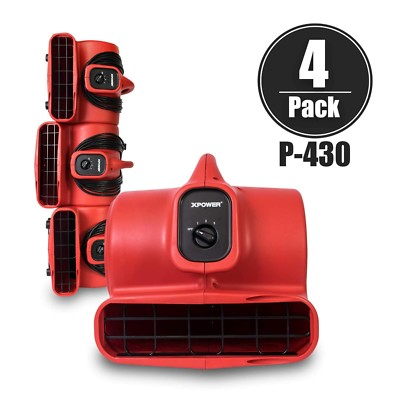 #ad #ad XPOWER P 430 1 3 HP 3 Speeds Air Mover Carpet Dryer Blower Floor Fan 4 Pack $550.44