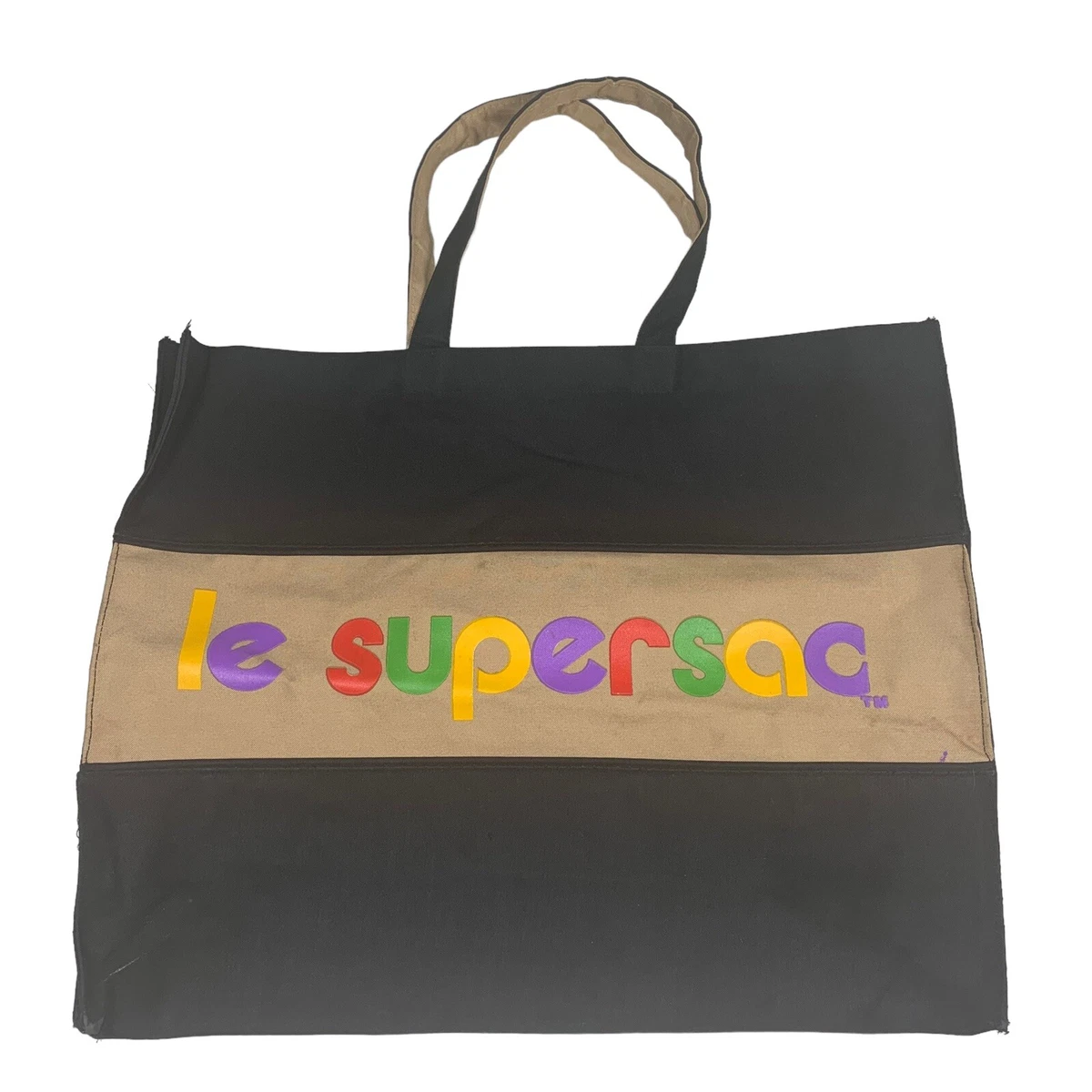 Vintage 80 s Le Supersac Black Canvas Oversized Shopper Bag Tote