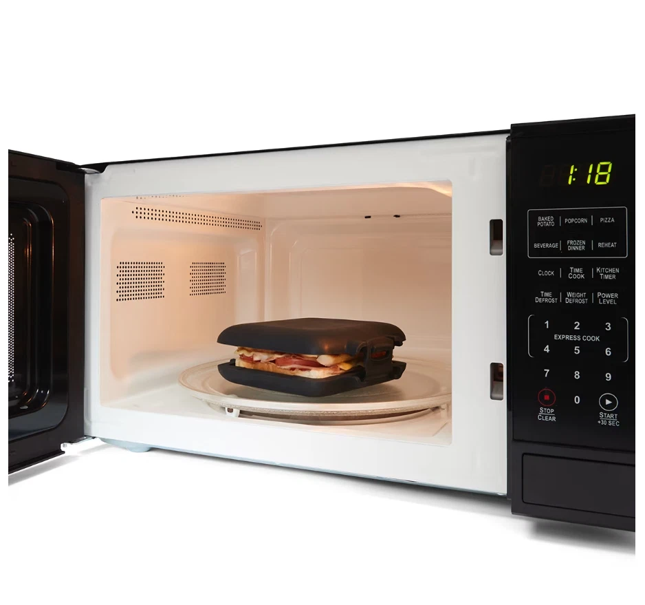 Microwave Toastie Maker Easy Use Toaster Multi Colours Pink Black Green Blue* - image 3 of 4