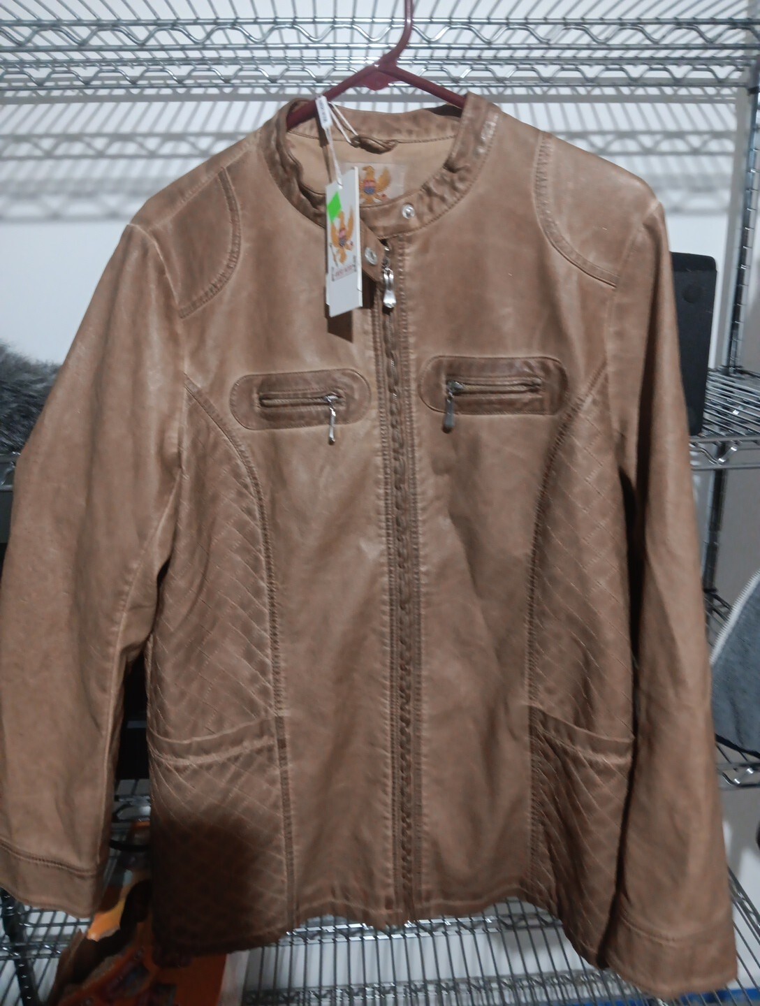 Womens Leather Jacket Ameri Size Large - image 1