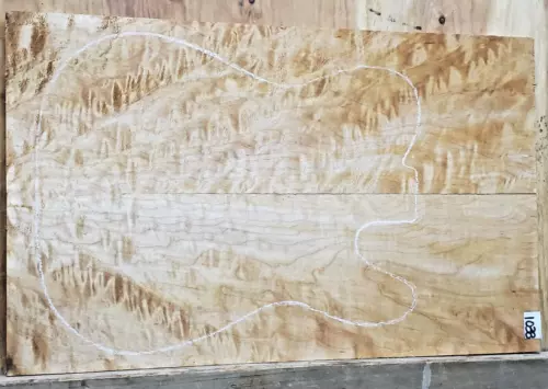 Quilted Flame Maple Wood 1038 Luthier Electric Guitar Top Set 22.5x 14 x .500