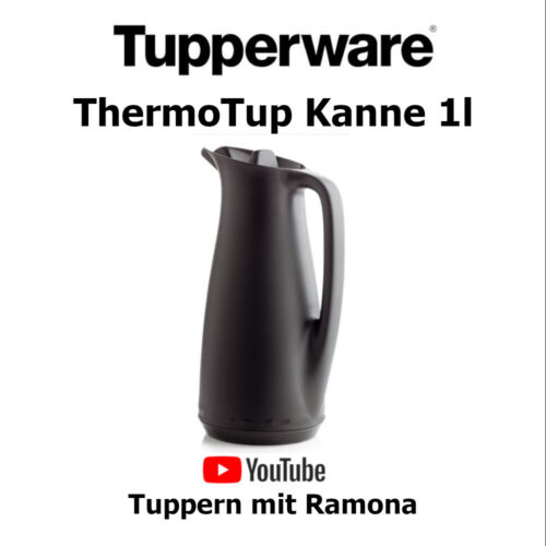 Tupperware C165 ThermoTup 1l Kanne schwarz TOP Thermoskanne Isolierkanne neu/OVP - Bild 1 von 1