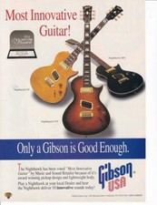 Rare 1993 Gibson Nighthawk Line Up Guitar Ad/ ST CST & SP3