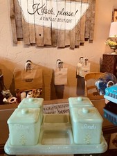 Vintage Nursey Clarolyte Lucite Baby Vanity Set. Set Is 11  X 7.5  .