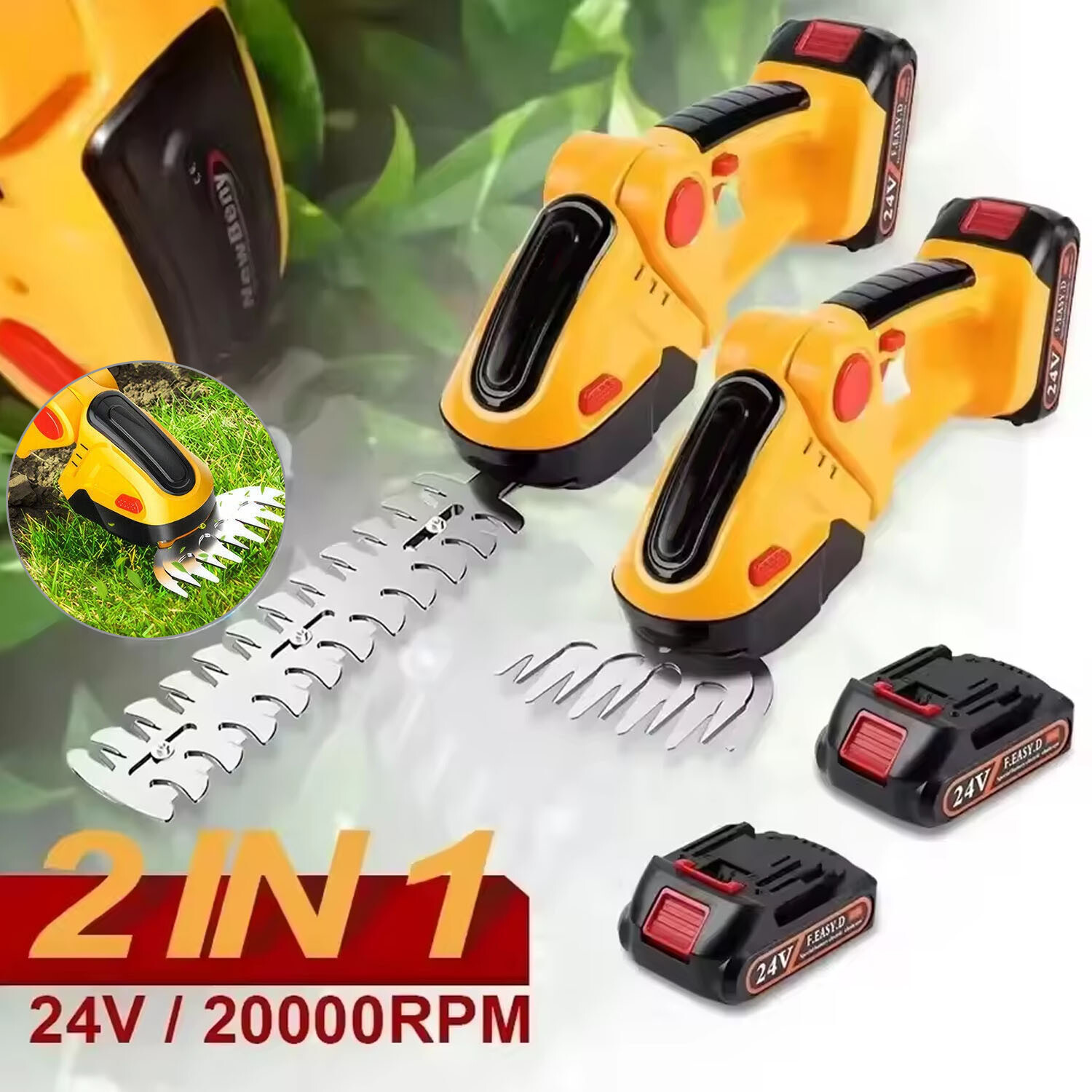 & Cordless Grass Shear Handheld Grass Trimmer With 2* Batter