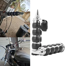 Motorcycle 1" Handle Bar Hand Grips Chrome For Honda Shadow Sabre 1100 Aero ACE