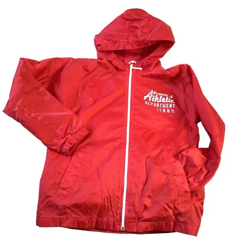Size L 10/12 The Children's Place Hooded Windbreaker Red Zipper Front Jacket EUC