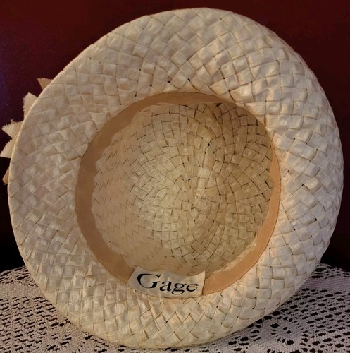 Vintage Gage Women's White Straw Ribbon Bow Bucket Hat - Picture 6 of 9
