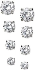 Giani Bernini 277508 4-Pc. Set Cubic Zirconia Stud Earrings in Sterling Silver