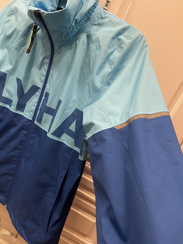 HELLY HANSEN YOUTH BOYS RAIN JACKET SIZE 152/12 WINDBREAKER LOGO ZIP UP BLUE - Picture 3 of 9