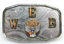 RARE 1934 NEW DEAL Belt Buckle FDR Courage Confidence Prosperity Vtg Hook Fast