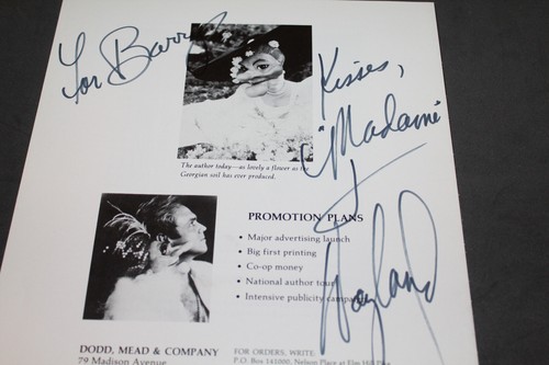 WAYLAND FLOWERS SIGNED POSSIBLY MADAME MY MISBEGOTTEN MEMOIRS BOOK PROMO (537J) - Picture 2 of 5