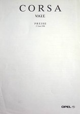 247308) Opel Corsa B - Vogue - Preisliste & Extras - Prospekt 06/1996