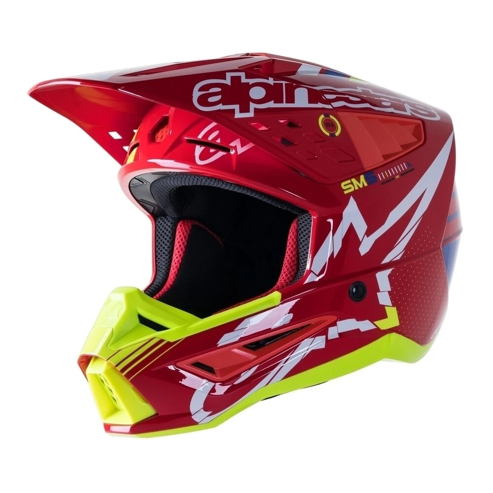 Casco Alpinestars S-M5 Action Rojo Blanco Amarillo