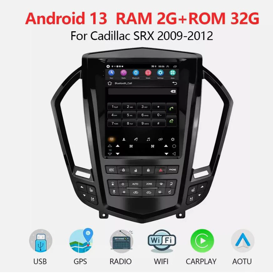 Nuevo 9.7" Coche Estéreo Radio Carplay GPS Android 13 Para Cadillac SRX 2009-2012 Foto 2 de 4