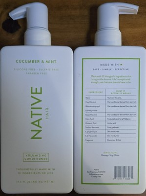 2 PACK Native Cucumber & Mint Volumizing CONDITIONER 16.5 oz EACH