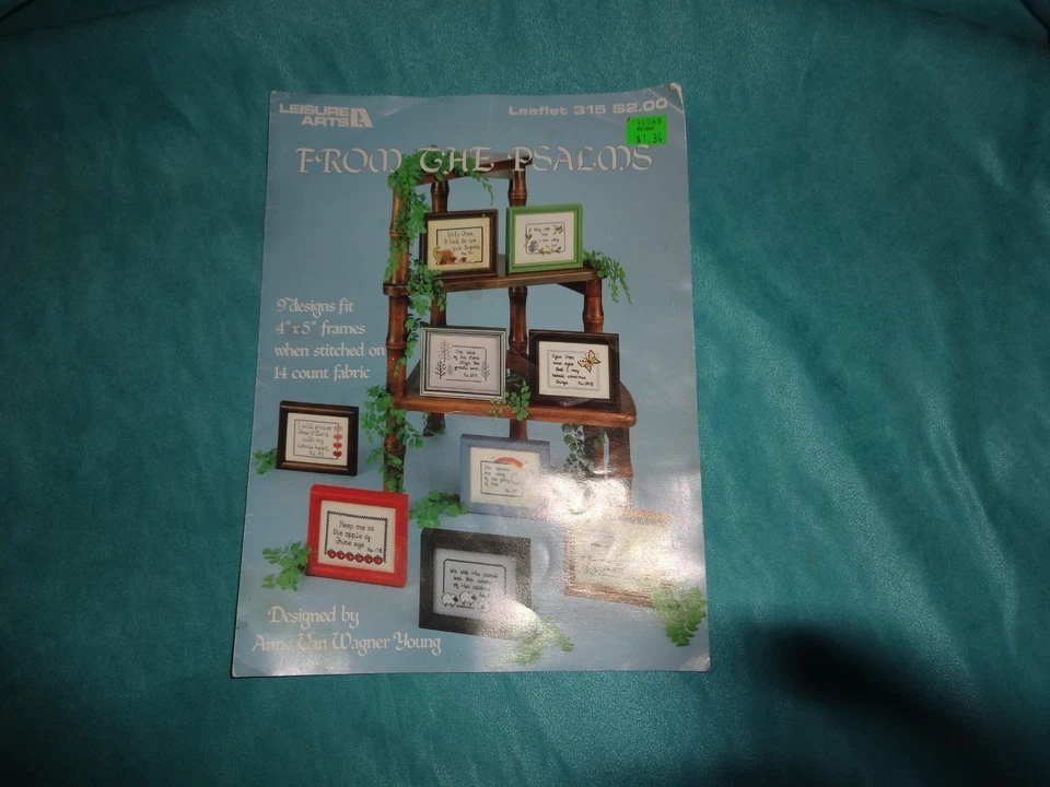 2-Cross Stitch Leisure Arts Leaflet 378 Footprints in the Sand+PSALMS 315 1980's - Image 4 of 4