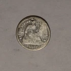 1872 Seated Liberty Half Dime 5C Cents Coin Silver, Holed