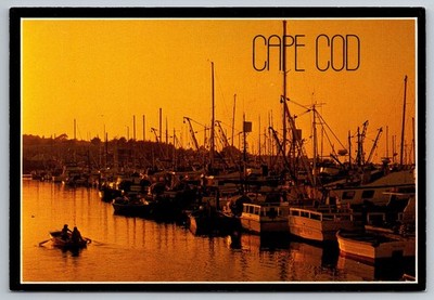 Fishing Fleet at Day's End. Cape Cod, Mass Continental Postcard