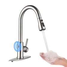Touchless Bathroom Faucets, Kitchen Faucet with Pull Down Sprayer, Single Han...