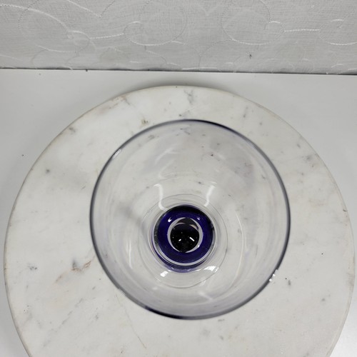 Vintage Pier 1 Teadrop Drip Stem Wine Glass 9" Cobalt Blue White Red Minimalist - Picture 5 of 9