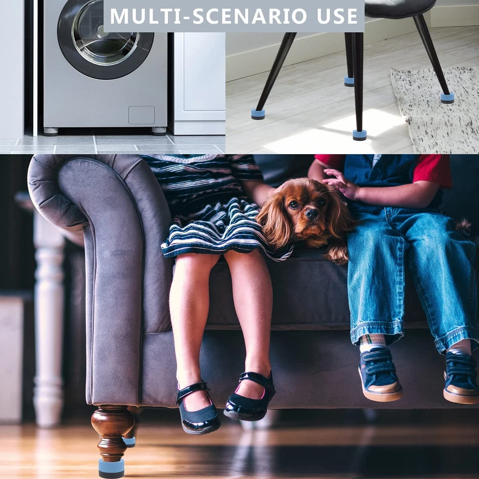 Risers redondos azuis para móveis de cama (conjunto de 4) elevadores ajustáveis de 1 polegada para quadro - Imagem 2 de 4