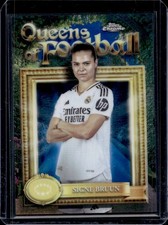 2024-25 Topps Women's Chrome Signe Bruun Queens of Football Blue Refractor #/150