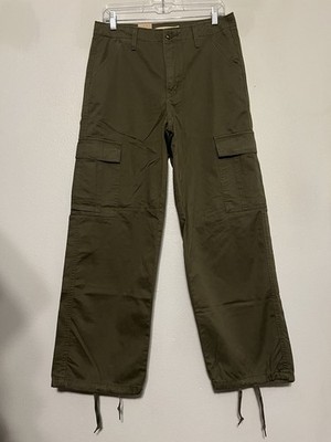 NWT Levis 94 Baggy Cargo Pants Womens 28x30 (Actual 31x29) Green Mid Rise Loose