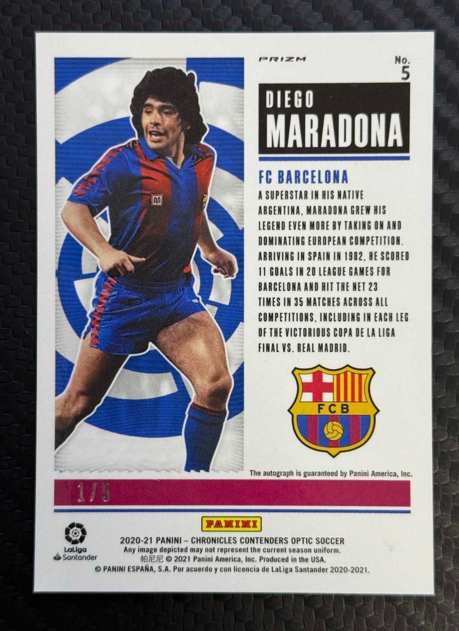 2020-21 Panini Chronicles Contenders Optic Diego Maradona Ticket Auto #1/5 view 2