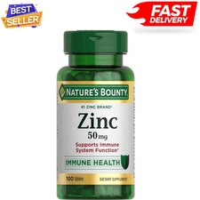 Nature's Bounty Zinc Supports Immune Health 50mg 100 ct Caplets