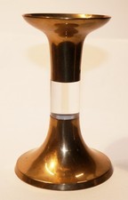 Świecznik vintage mosiądz/akryl, około lat 60.