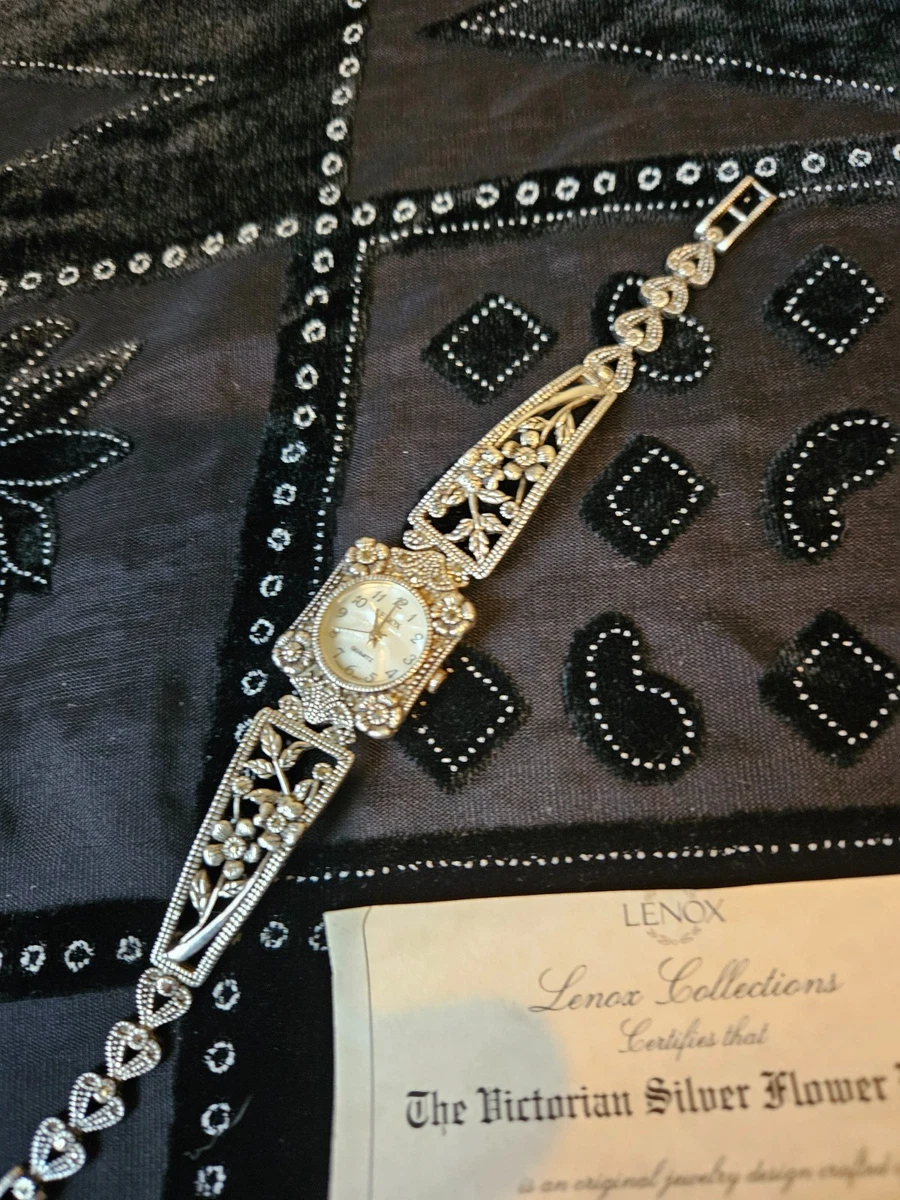 Lenox Womens Cuff‎ Watch Gold Tone New Battery Crystals 32MM Analog 6.5\