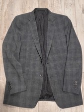 42R Men's Versace Collection Tartan Blazer Gray Wool Linen Sport Coat 52EU