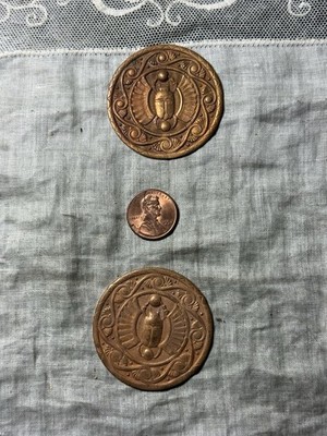 2 Vintage Large Scarab Disc Findings by Adams 44mm