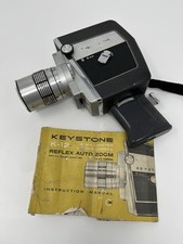 Vintage KEYSTONE 8 mm Movie Camera K-12 Reflex Auto Zoom, With Original Manual