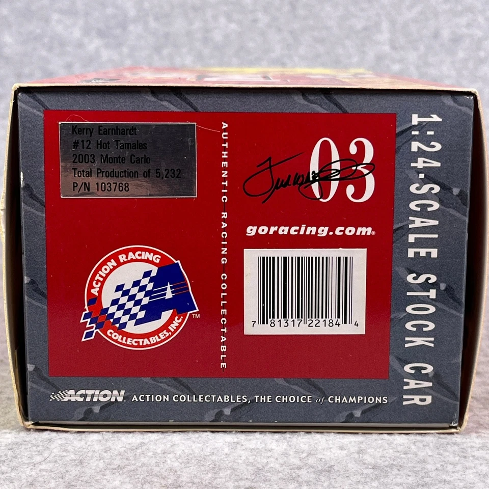 Kerry Earnhardt #12 Hot Tamales 2003 Monte Carlo 1:24 Action NASCAR Diecast Car - Image 2 of 4