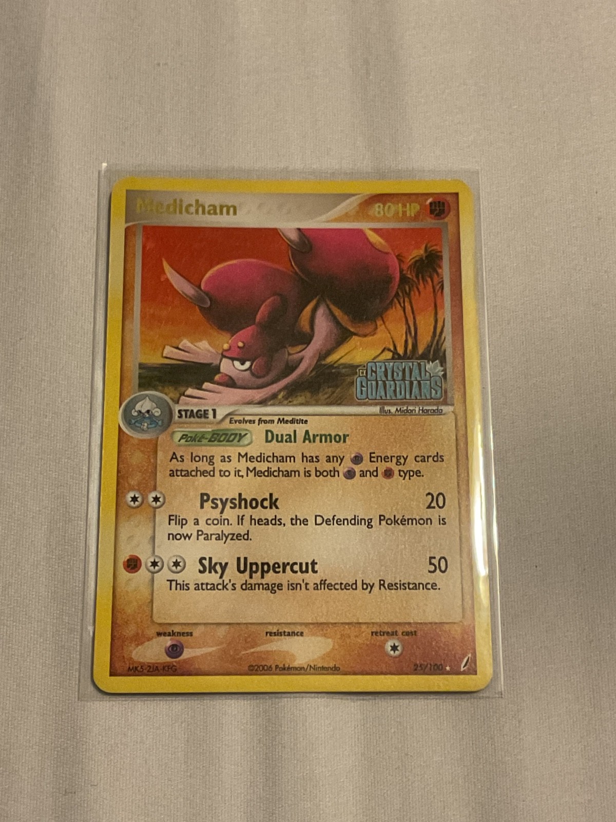 Nintendo Medicham 25/100 EX Crystal Guardians Reverse Holo Rare 2006 Pokemon