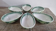 Joli lot service 6 coupelles anciennes Avocat céramique barbotine