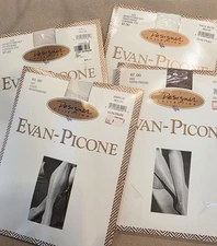 Vintage Evan Picone Designer Collection Pantyhose Tights Pattern 4 Pairs Medium
