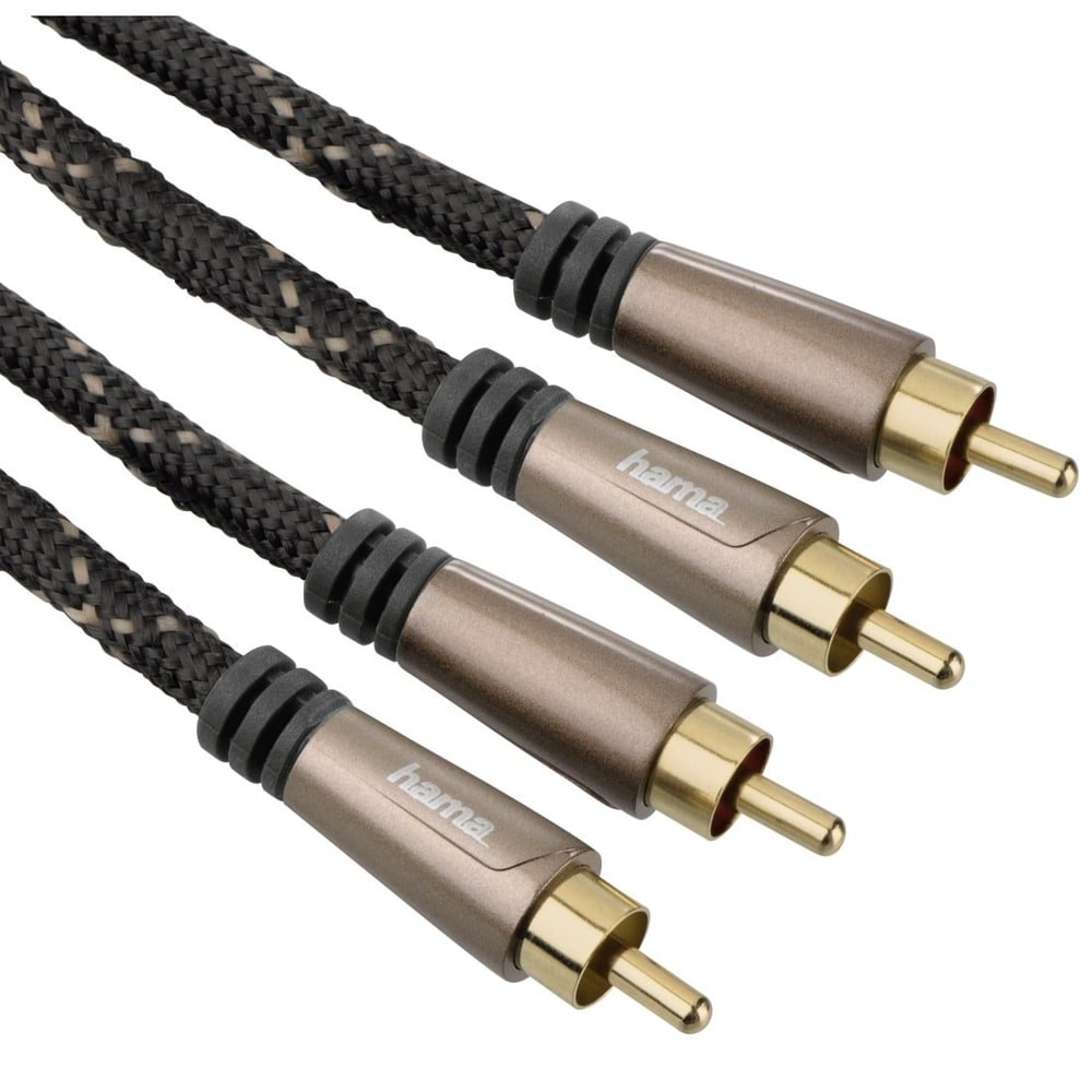 HAMA Audio-Kabel 2 Cinch-Stecker - 2 Cinch-Stecker Metall 1907031 4990₽