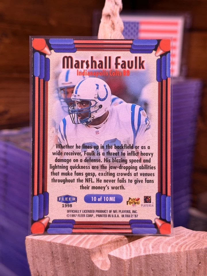 1997 Fleer Ultra - The Main Event Marshall Faulk #10ME - Image 2 of 2