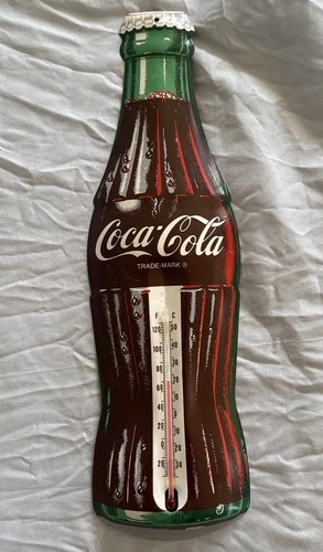Coca-Cola Vintage Wall Mount Outdoor Thermometer 16 x 5, Light Metal, Taylor 859