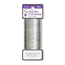 FloraCraft 26 Gauge Floral Wire 270'-Bright Silver