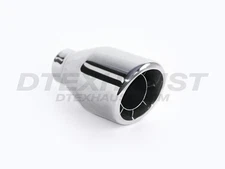 Stainless Steel Exhaust Tip Double Wall Cobweb Slanted 2.25" Inlet 4.5" Outlet 