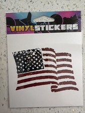 American Flag  Vinyl Sticker 4.25in x 4.0in - New in package
