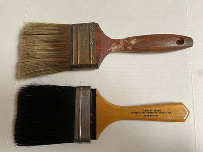 Vintage  3 in. PAINT BRUSH Lot Purdy by Montgomery Wards + one unbranded